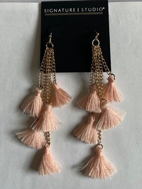 NWT Signature Studio Gold-tone Dangling Earrings (Pierced)
